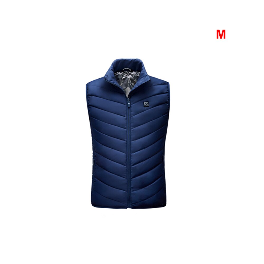 Elektrische Beheizte Weste Camping Ski Heizung Weste Thermische Warme Kleidung Feder Winter Schnell Heizung Weste Männer Frauen Jacke: Blau / XL