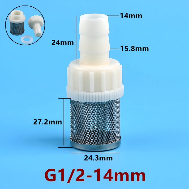 G1/2 4 ~ 20mm slangefilter dryppvanning industri landbruk vann rustfritt stål nettfilter vannpumpe innløpsfilter: Grå / 1/2 ''