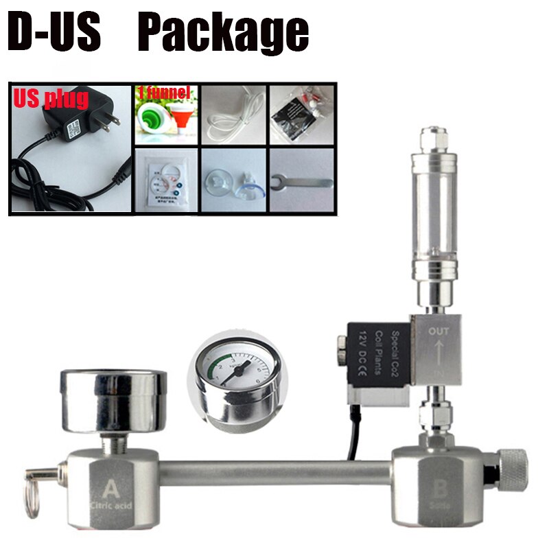 Aquarium CO2 Regulator System Kit co2 Diffuser Generator with Valve Bubble Atomizer Solenoid Fish Tank Carbon Dioxide For Plants: DUS