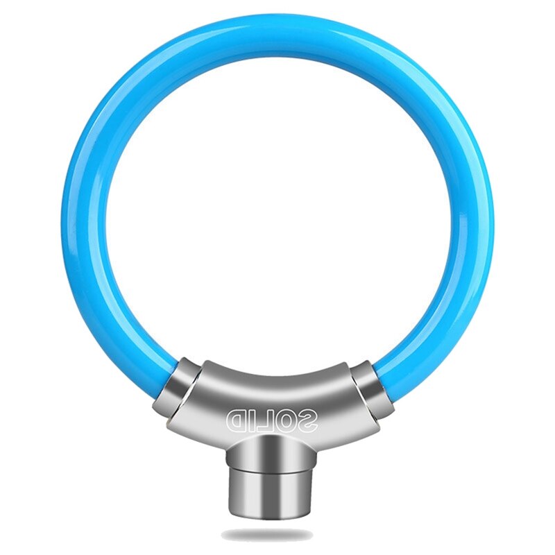 -Bicycle Lock Ring Lock Anti-Theft Cable Lock Mountain Road Bike Portable Mini Bicycle Lock Ring Lock Riding: Blue