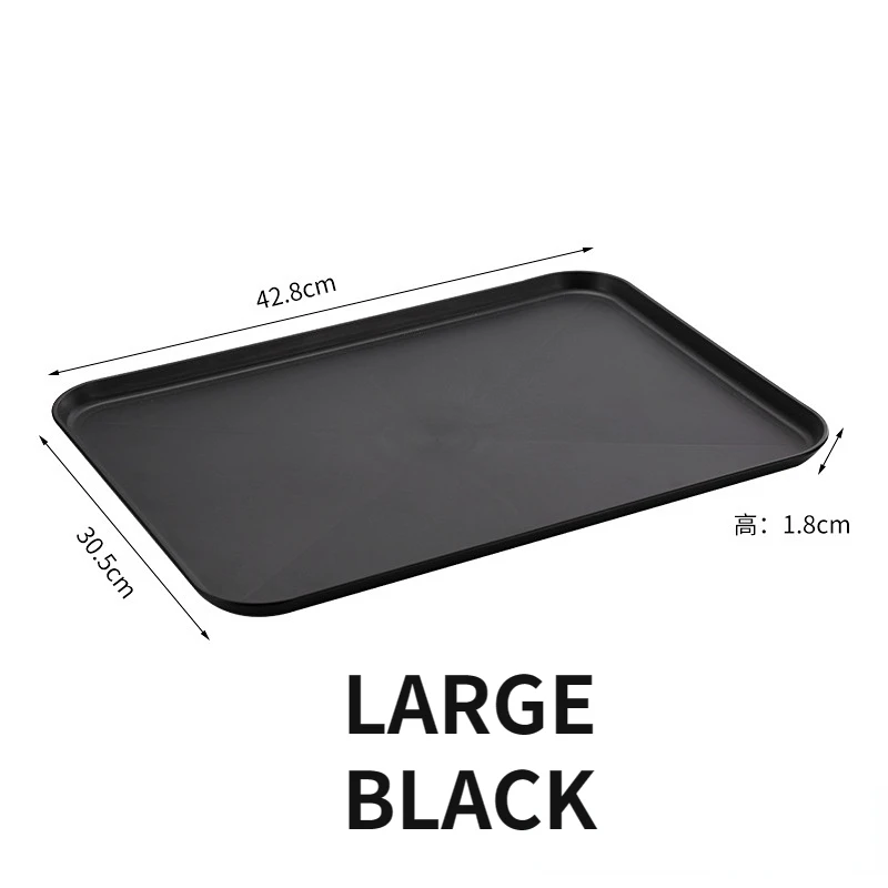 Plateau en plastique rectangulaire, grands plateaux de service pour hôtel, Restaurant, plat à thé, eau, petit déjeuner à la maison, poêle à pain, organisateur de Table basse: green