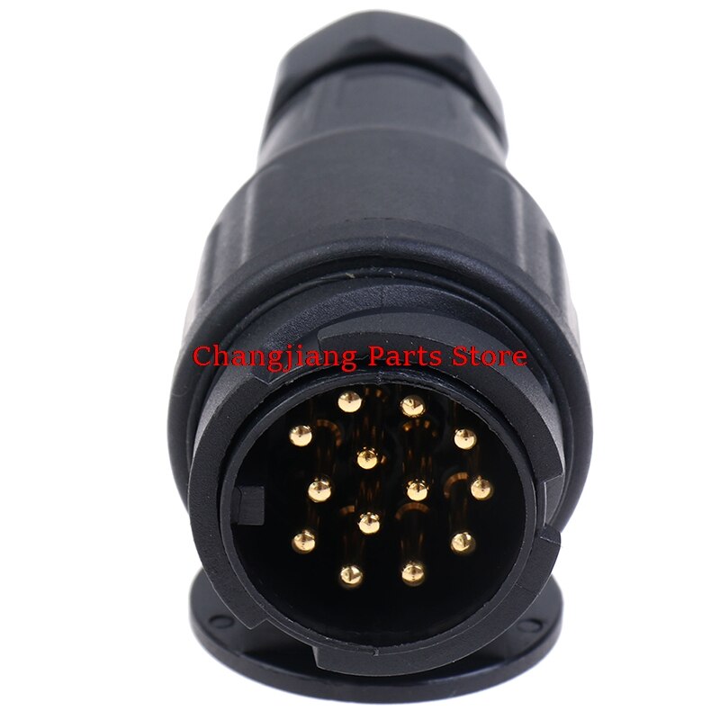 1pc 12v 13 Pin Trailer Plug Waterproof Pole Electrical Connector Wiring Adapter For Vehicle Rv