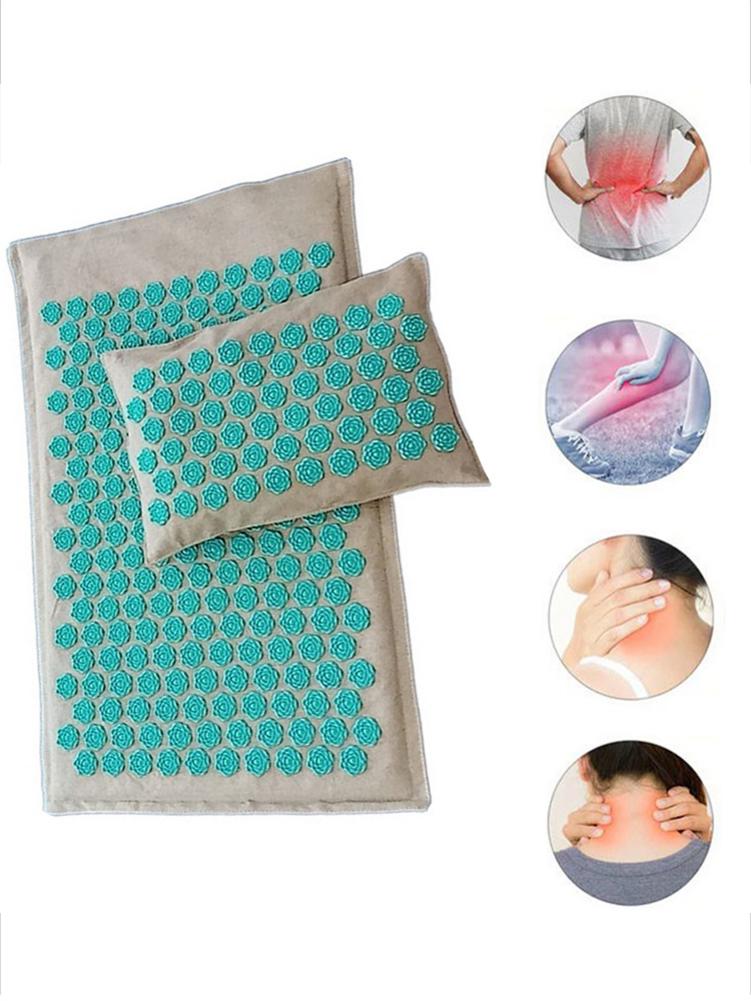 Spike Mat Acupressure Mat And Pillow Set With 1 Storage Bag Comfy Stress Reliever For Relieve Back Neck And Muscles Relaxing