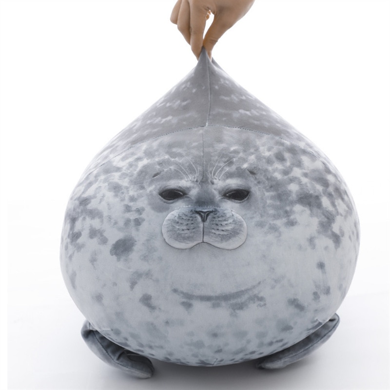 Angry Blob Seal Pillow Chubby 3D Novelty Sea Lion Doll Plush Stuffed Toy Baby Sleeping Throw Pillow for Kids Girls