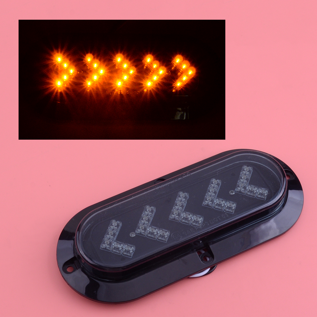 Trailer Stop Tail Arrow Turn Signal Light Brake Amber Lens 35 LED for Universal 12V Vehicles Heavy Trucks