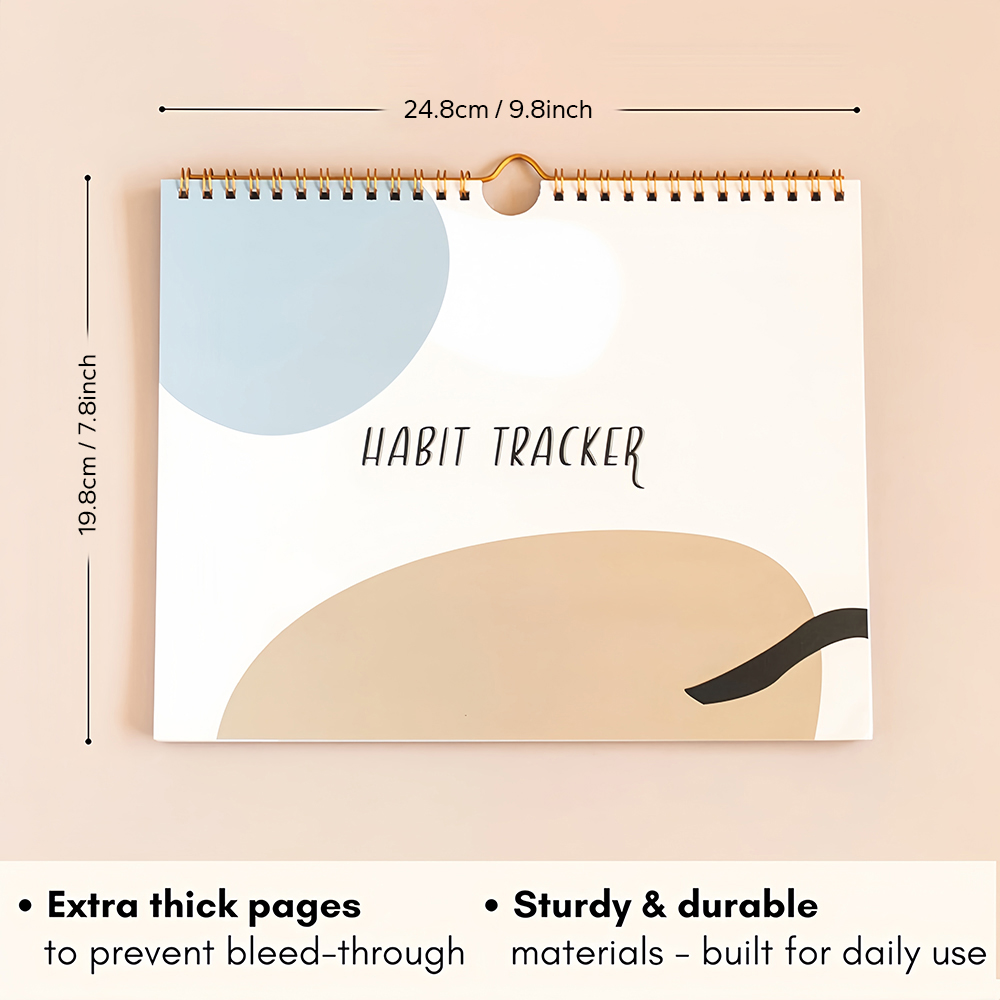 Calendario rastreador de hábitos Diario motivacional de seguimiento de hábitos Planificador de objetivos inspirador con diario semanal sin fecha de 12 meses