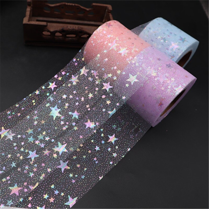 25 yard/rulle regnbue glitter tyl rulle pailletter krystal organza gennemsigtigt stof gør det selv håndværk tutu nederdel hjem bryllup dekoration
