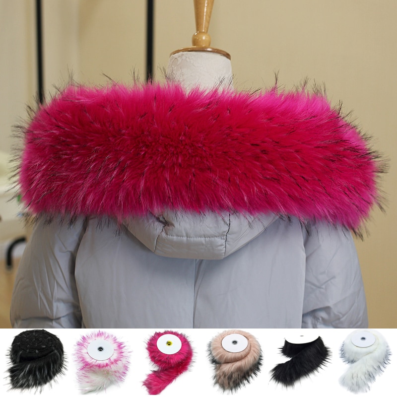 Nachahmung Waschbär Plüsch Faux Fuchs Pelz Kragen Band DIY Weihnachten Plüsch Streifen Kragen Hütte Schal Kleidung roh Rand Pelz Zubehör