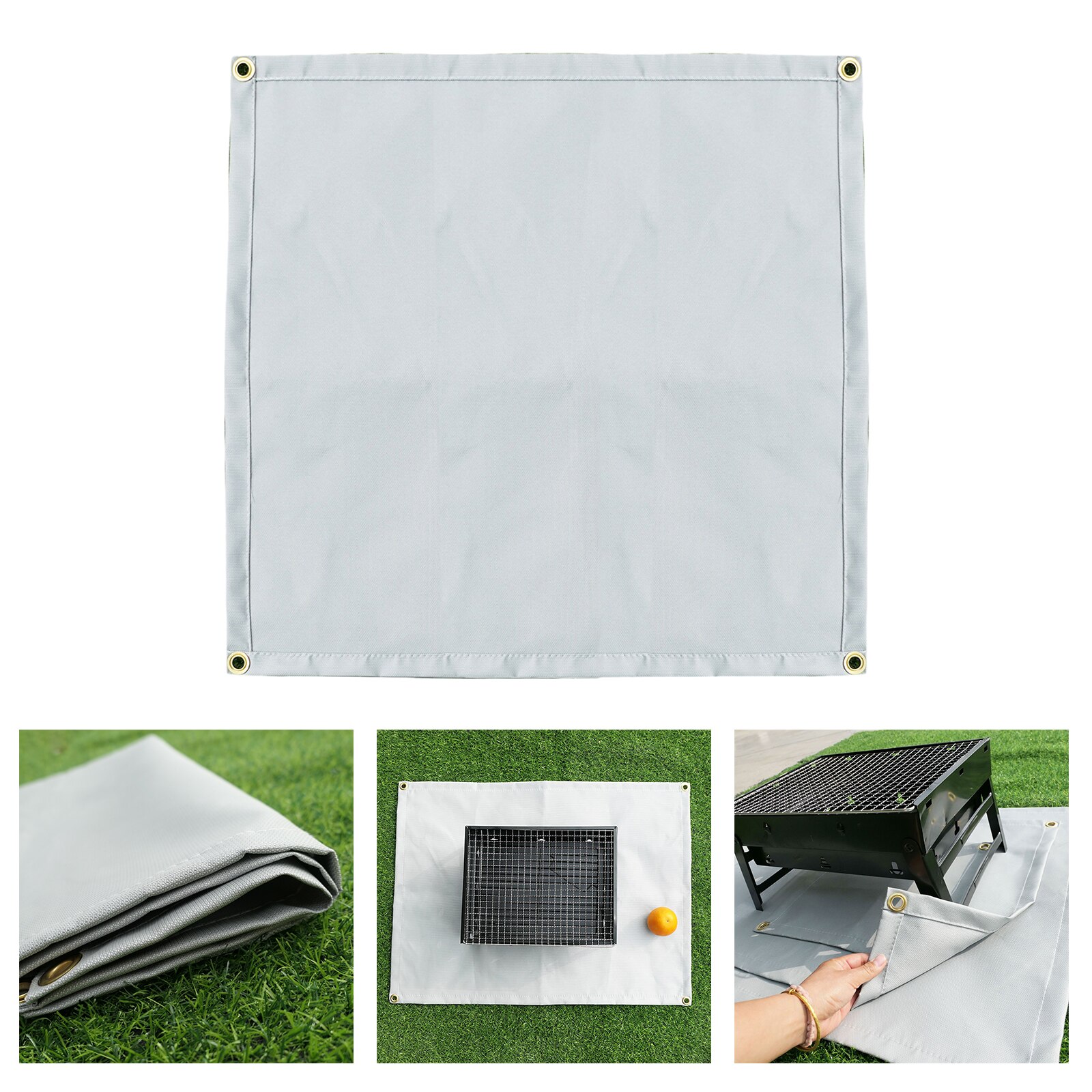 Fire Pit Mat Patio Grass Lawn Floor Fireproof Grill Pad Hiking Cooking BBQ