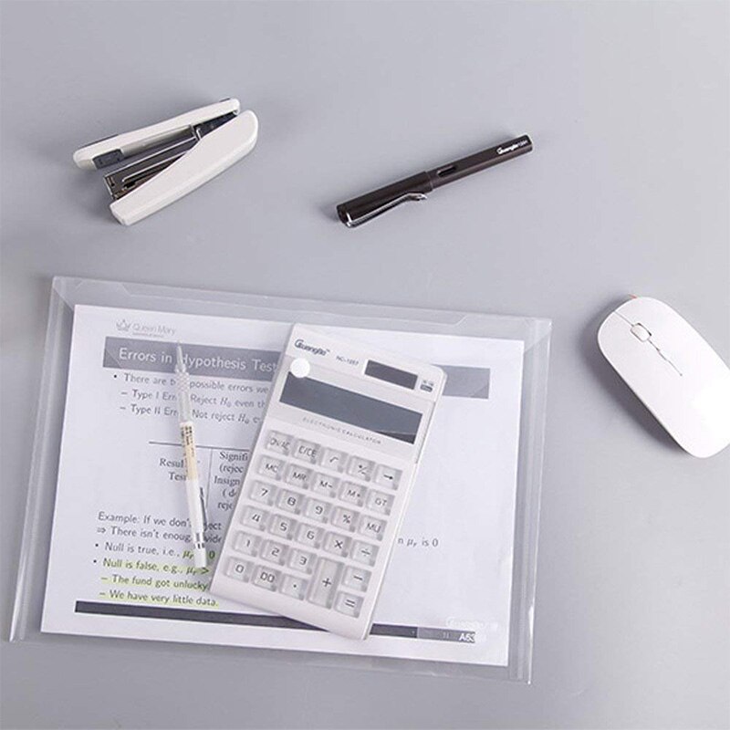 40 Pcs Clear Plastic Waterdichte Envelop Map Met Knoopsluiting, Project Envelop Map, A4 Size