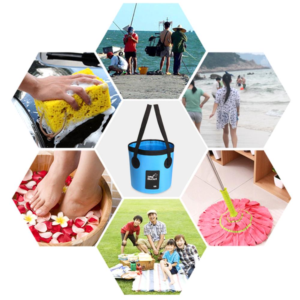 12L 20L Fishing Bucket Folding Bucket Outdoor Fishing Box Car Wash Bucket Integrated Molding Camping Tools Fishing Accessories