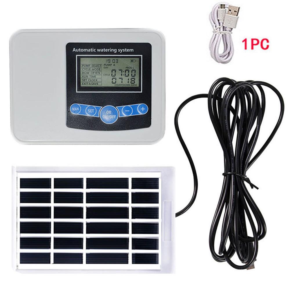 Solar Double Pump Watering Device Watering Timer Automatic Irrigation Water Timer Outdoor Garden Watering Timer Controller Tool: Type 6