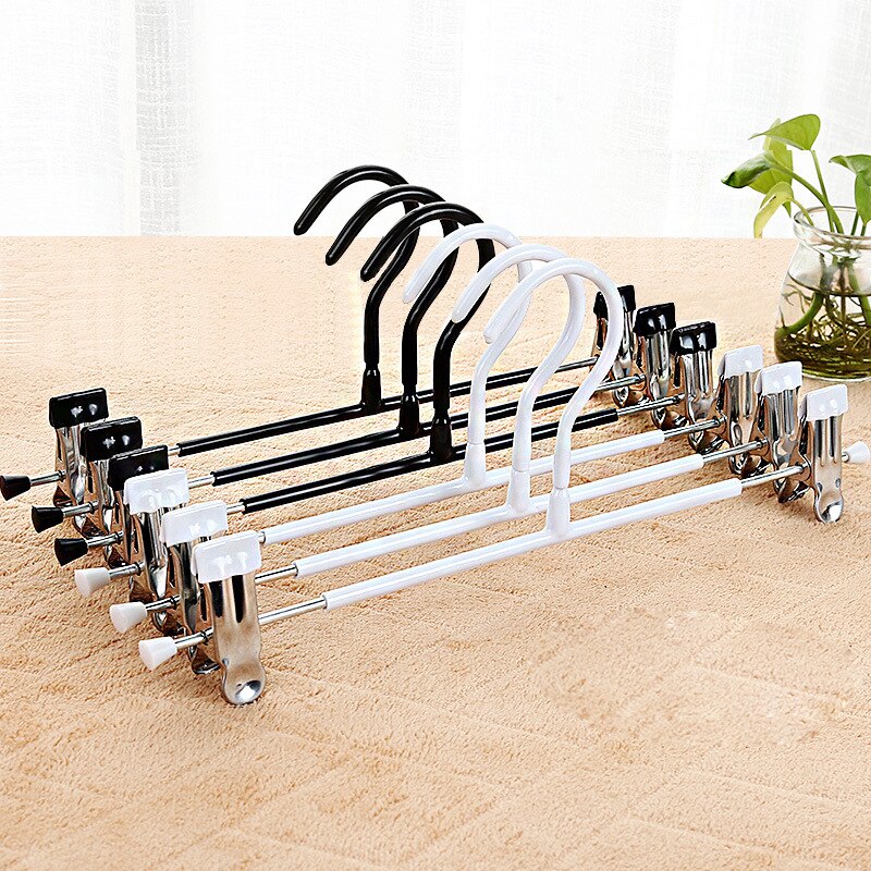 10Pcs Rvs Kledingrek Droogrek Broek Clip Draagbare Aanpassing Non-Slip Broek Rack Jurk Rack Closet organizer