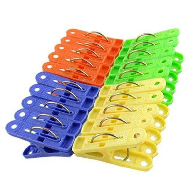 20Pcs Multicolor Plastic Clothes Dry Laundry Large Grip Washing Line Pegs Clips