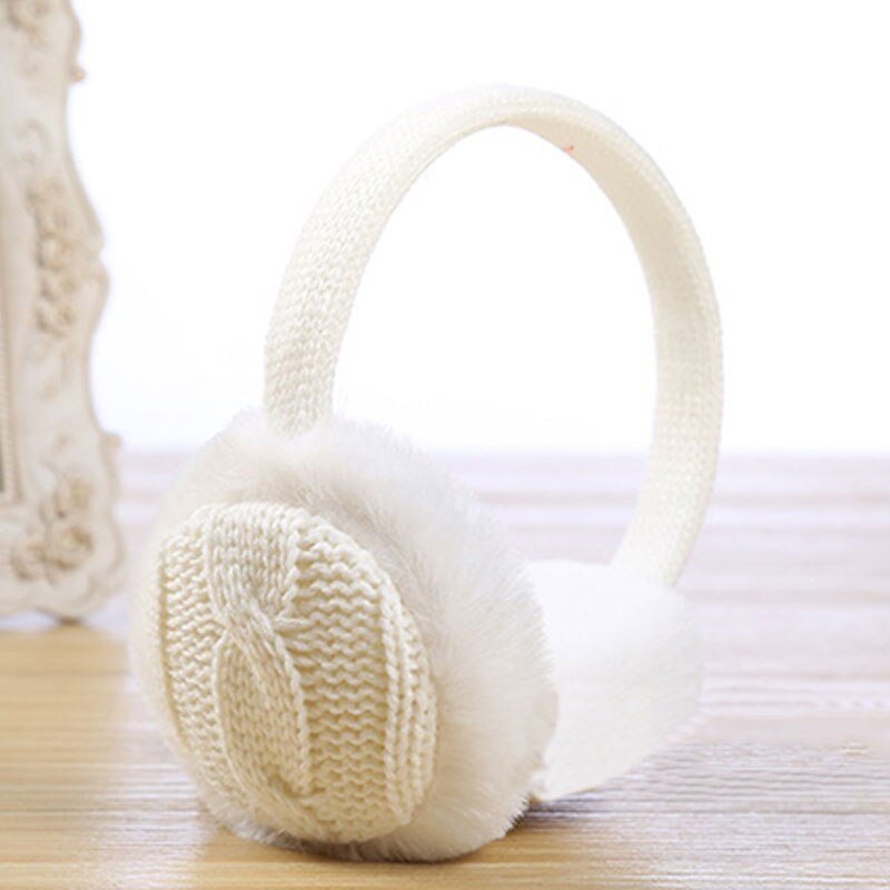 Crochet Knitted ladies earmuffs autumn winter warm comfortable solid unisex skiing Fur headphones casque antibruit cute