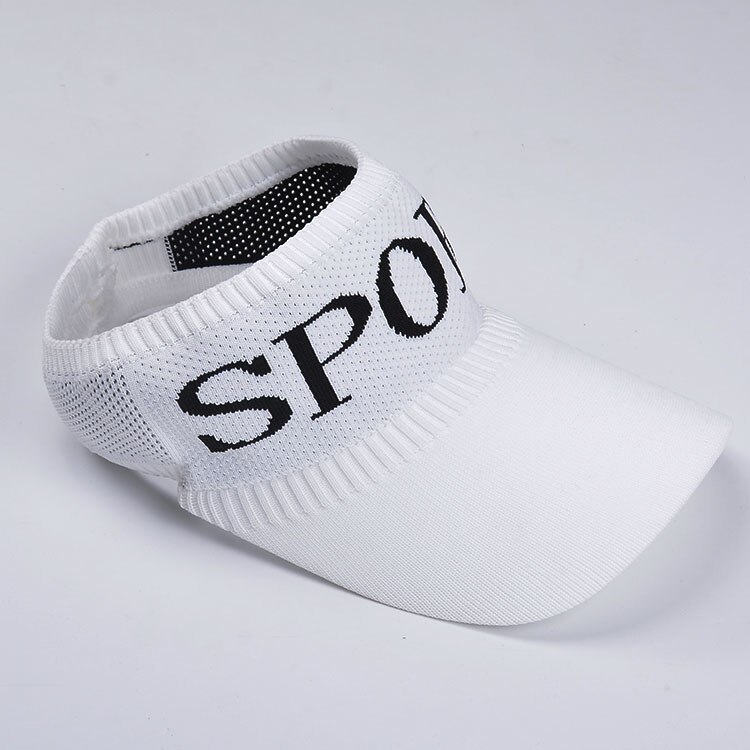 Sommer kvinder baseball kasket tom top strikket hue stor skygge kasket udendørs bysport solbeskyttelse hat sol alfabetisk hat: Hvid