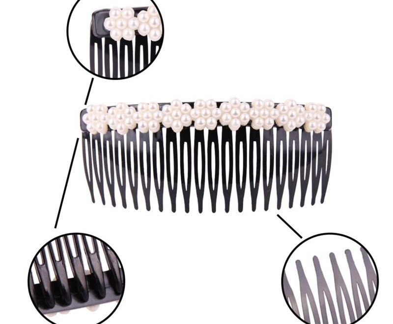 Haarkam met harsspiraal, haarstylingtool, bruidshaaraccessoire, schoonheids- en gezondheidskam, zwarte kam voor vrouwen, dames en meisjes