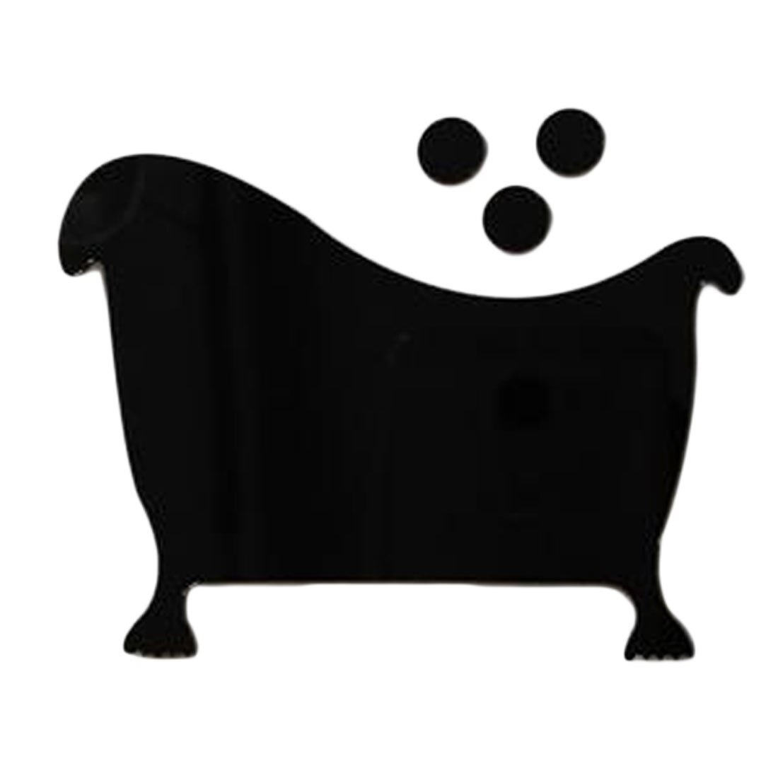 3D Acryl Badkamer Spiegel Stickers Vrouw & Man Wc Teken Spiegel Muursticker Home Hotel Washroom Deur Teken Spiegel Sticker: C Black