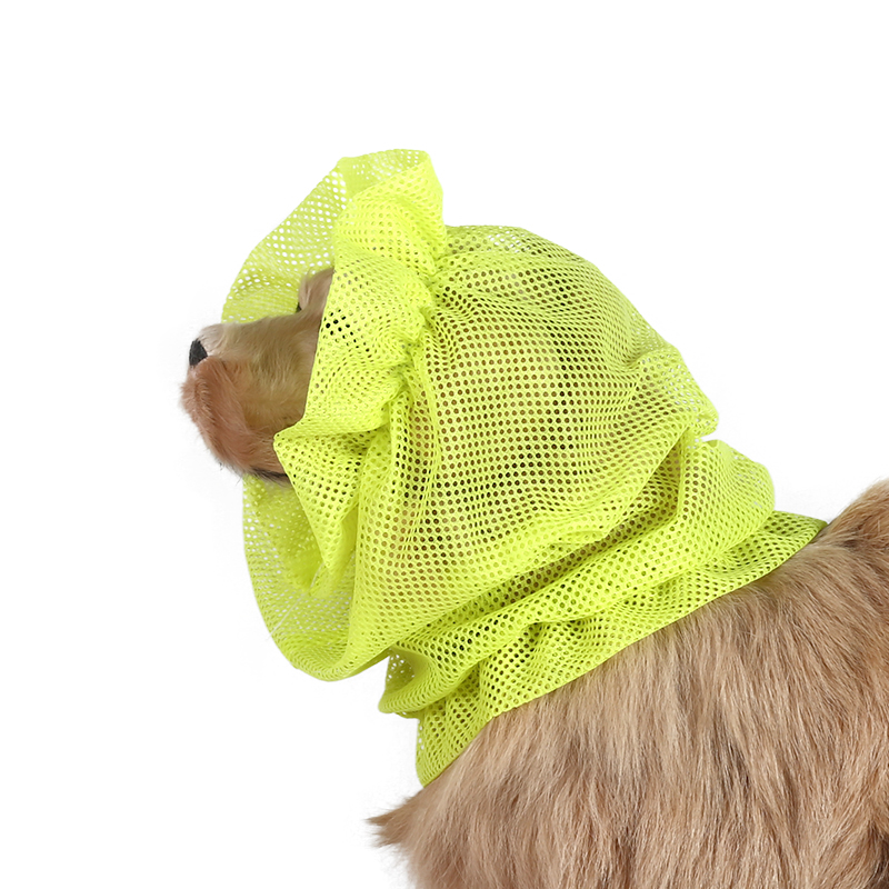 Oorbescherming Hond Oorbeschermers Grooming Puppy Ademend Snel Droog Mesh Doek Hondenhoed Angst Reliëf Accessoires: L / YELLOW