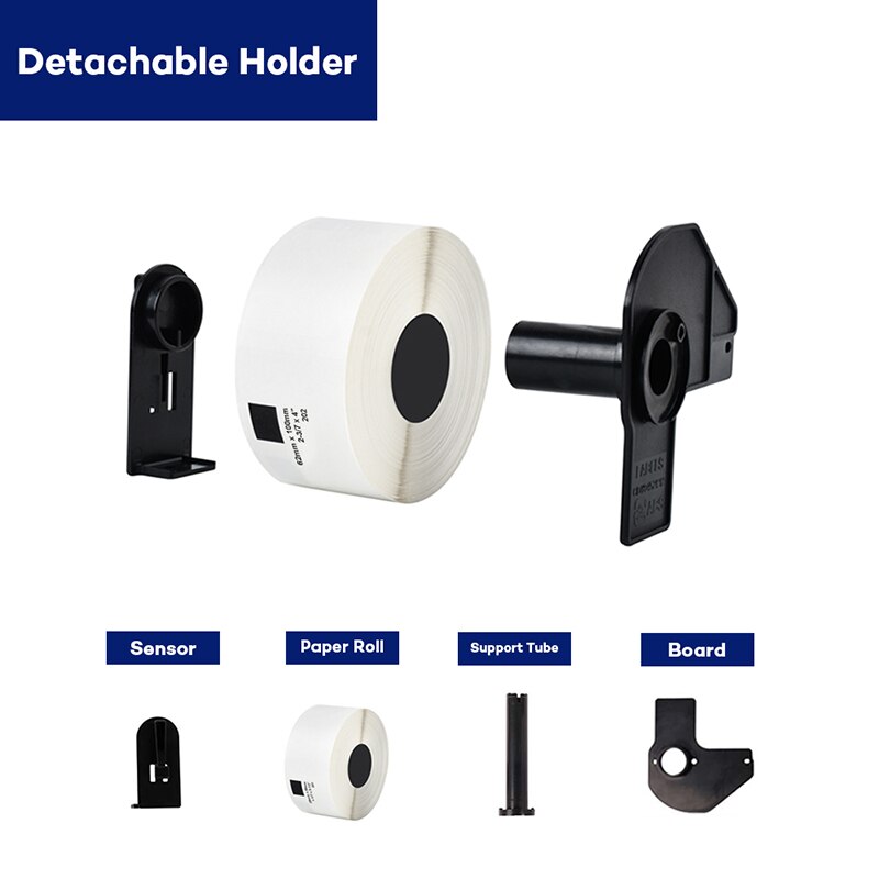 1Rolls Thermal Paper DK-11202 62mm*100mm die-cut Thermal Paper Compatible for Brother Label Printer White Paper DK11202