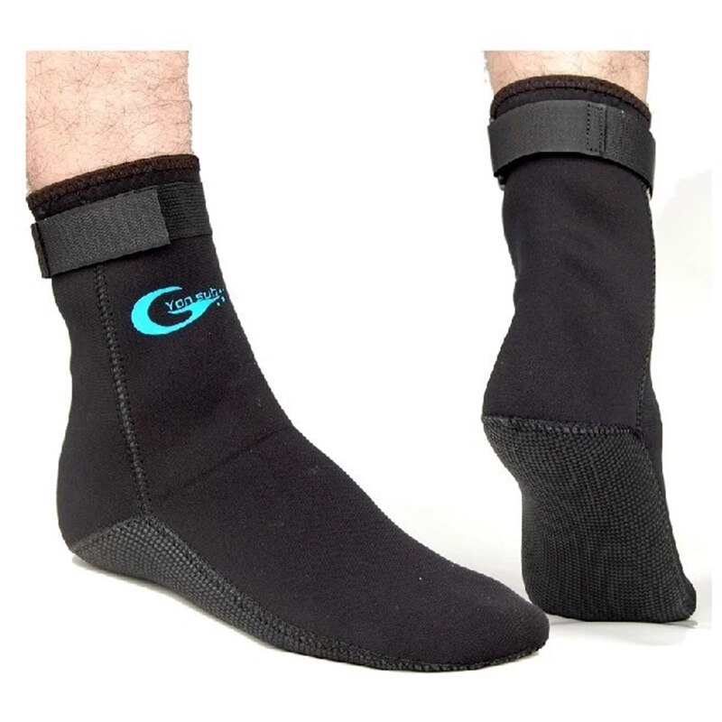 Yonsub 3mm Neoprene Scuba Diving Socks - Anti-Slip, Scratch Prevention, Black Swim Socks for Surfing & Underwater Hunting