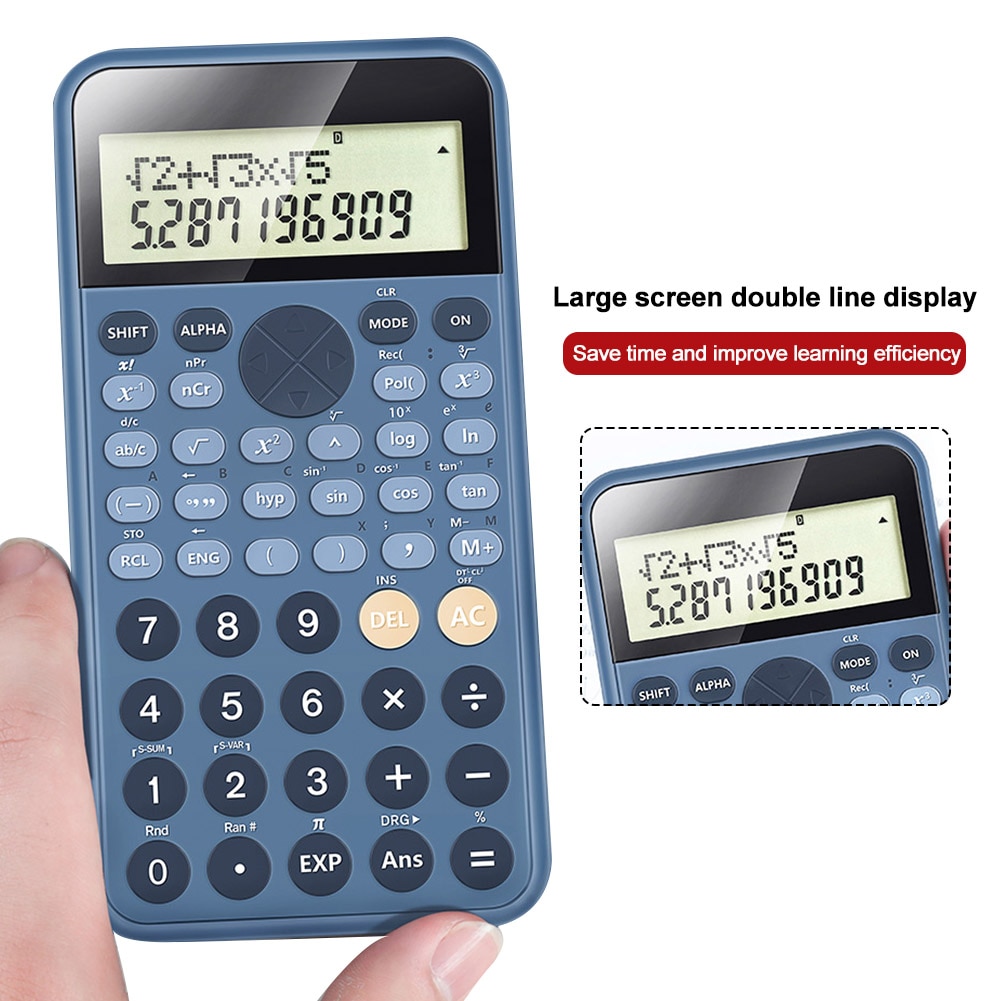12 Digits Study Scientific Calculator Two Line Display Battery Powered Multifunctional Handheld 240 KindS Computing Functions
