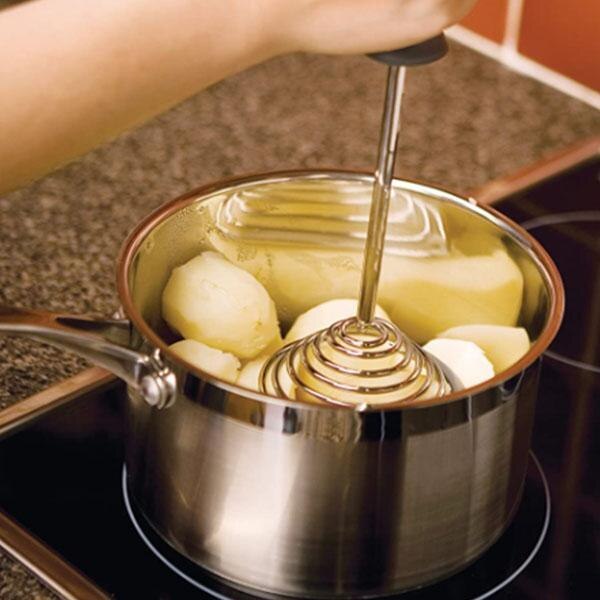 Multi-role Egg Whisk Potato Masher Stainless Steel Spiral shape Manual Whisk Frother Blender Egg Beater Stirrer Kitchen Tool Egg