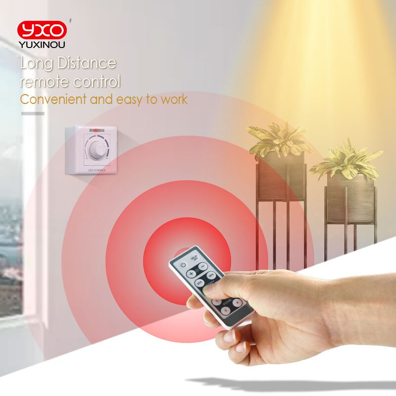 Ac cob led grow chip tyristor dimmer 200w infraröd fjärrdimmer switch bakkant fas förarlös led down light dimmer