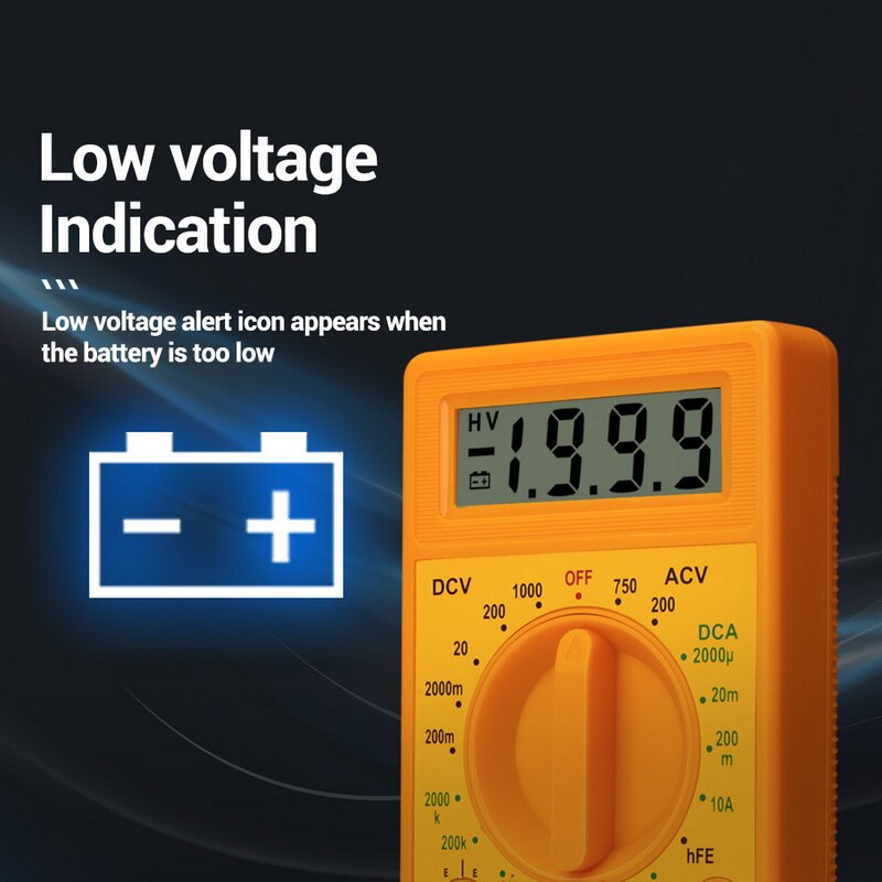 DT830 Digital Multimeter Voltmeter Ammeter Ohmmeter DC10V~1000V 10A AC 750V Current Tester Test LCD Display