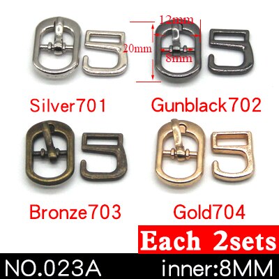 8 jeux de boucles métalliques 9 crochets | Pour courber les chaussures, sacs, boucles de ceinture, décoration bricolage, accessoires pour chaussures à coudre: NO.023A 8mm 8sets