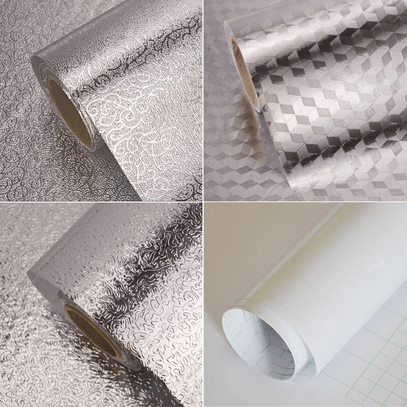 Keuken Olie-Proof Stickers Zelfklevende Verdikte Kasten Vochtbestendige Aluminiumfolie Keuken Hoge Temperatuur Papier