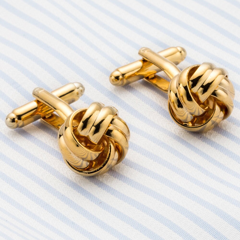 Gemelos de vestir de para hombre, de 14MM forma torcida, botones de camisa franceses dorados, gemelos, de joyería para hombre de negocios