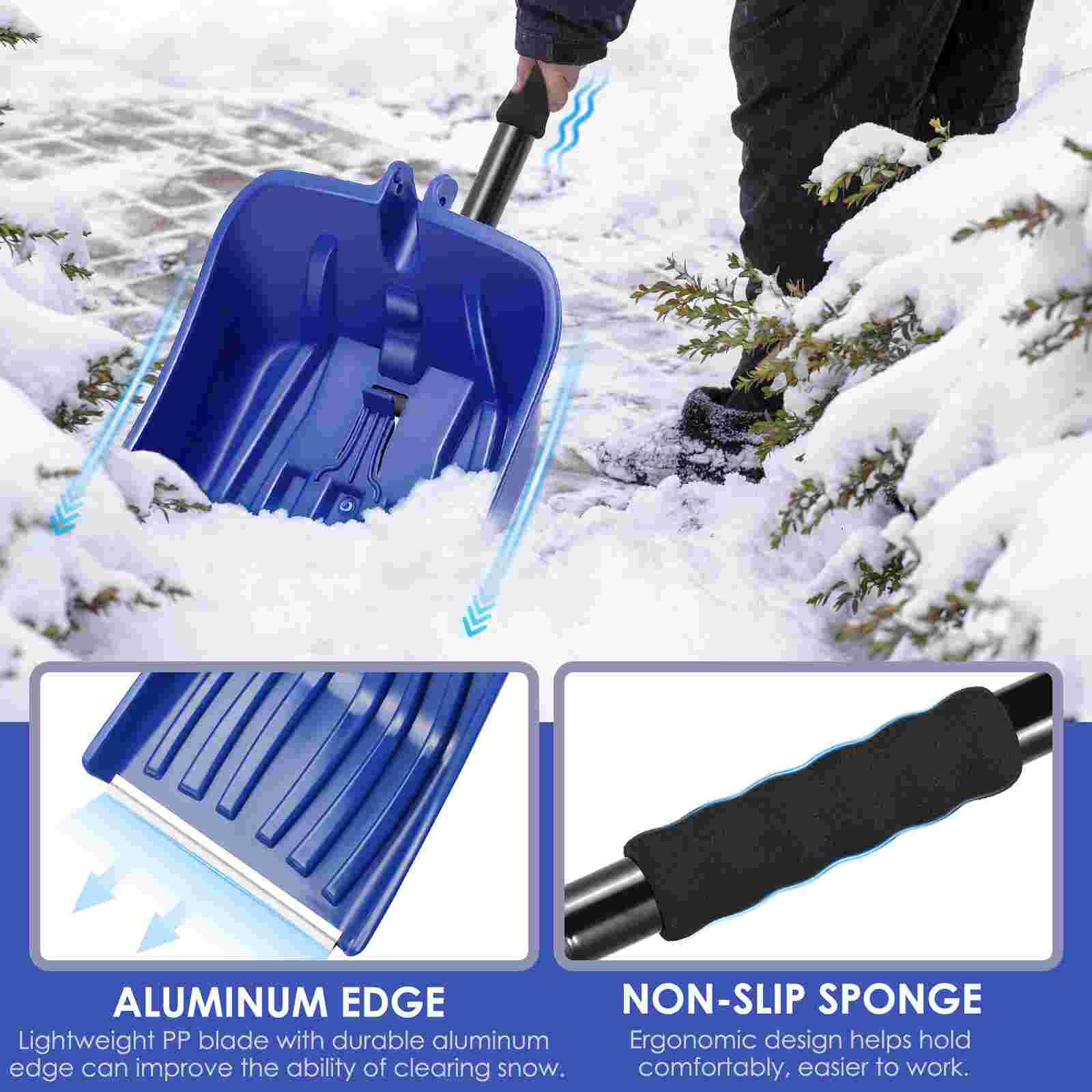 Snow Shovel Detachable Anti-Freeze Comfortable Ice Shovel Snow Scraper Snow Remover for Yard
