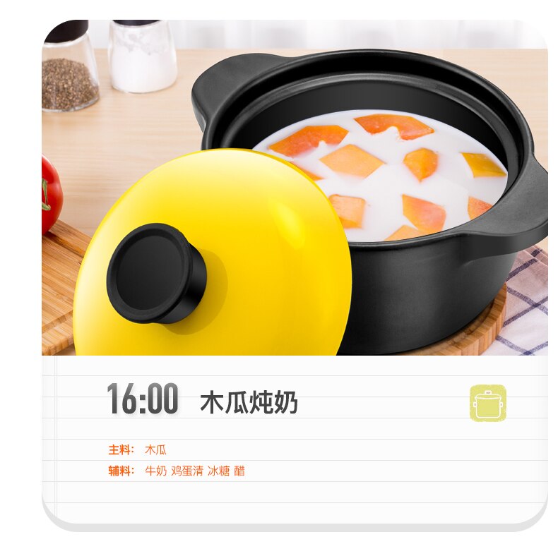 Casserole cooker home gas ceramic pot soup fire resistance high temperature size capacity clam casserole stone