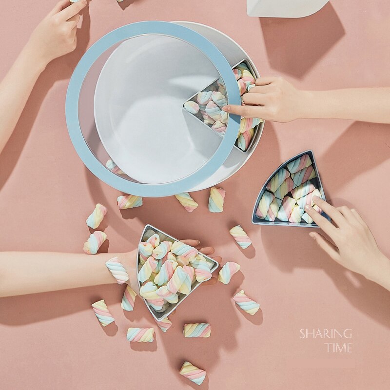 Plastic Lazy Fruit Dish Snack Box Candy Tray Food Storage Box Wedding Candy Plates Dried Fruit Organizer Combination Storage