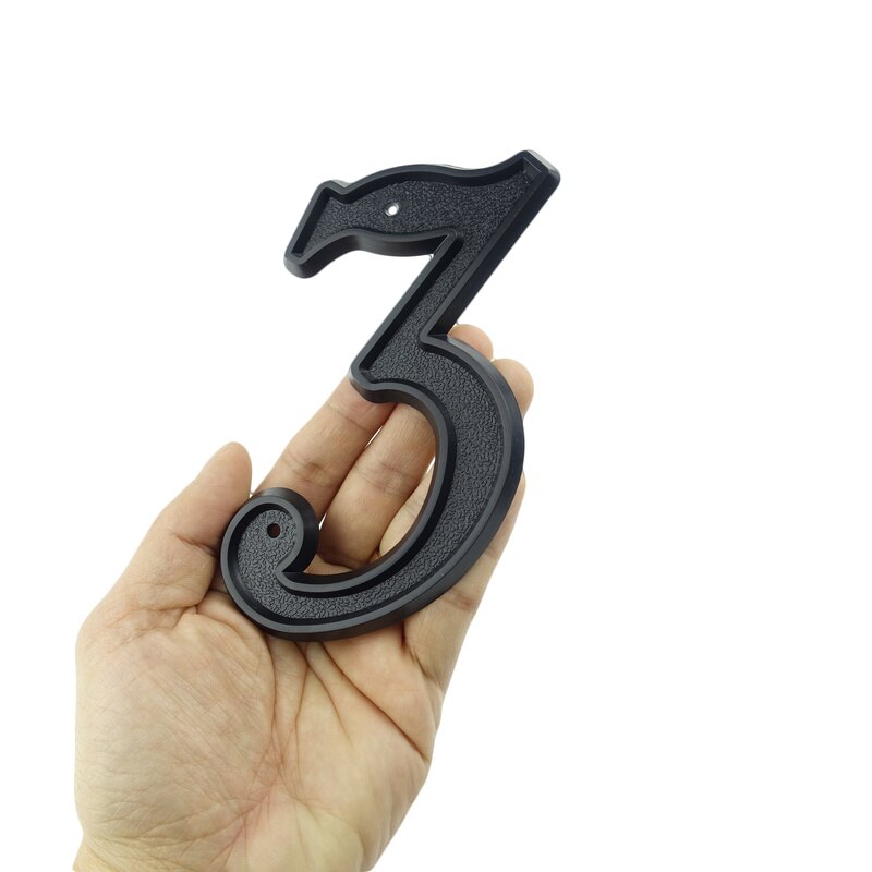 Big House Number 139mm Height Door Address Number Digits ABS Plastic Black House Door Address Sign 5-1/2 inch. #3