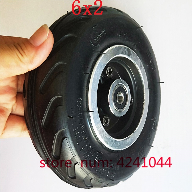 6 x 2 lufthjul bruk 6 " dekk legeringsnav 160mm pneumatisk dekk elektrisk scooter  f0 pneumatisk hjul vogn vogn oppblåsynge dekk hjul
