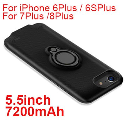 5000mAh/7200mAh szczupły ultra cienki telefon przypadku baterii dla iPhone 6 6 s plus moc Bank utworzyć kopię zapasową ładowarka Obudowa dla iPhone 6 6 s 7 8 plus: 6 6s 7 8 Plus czarny