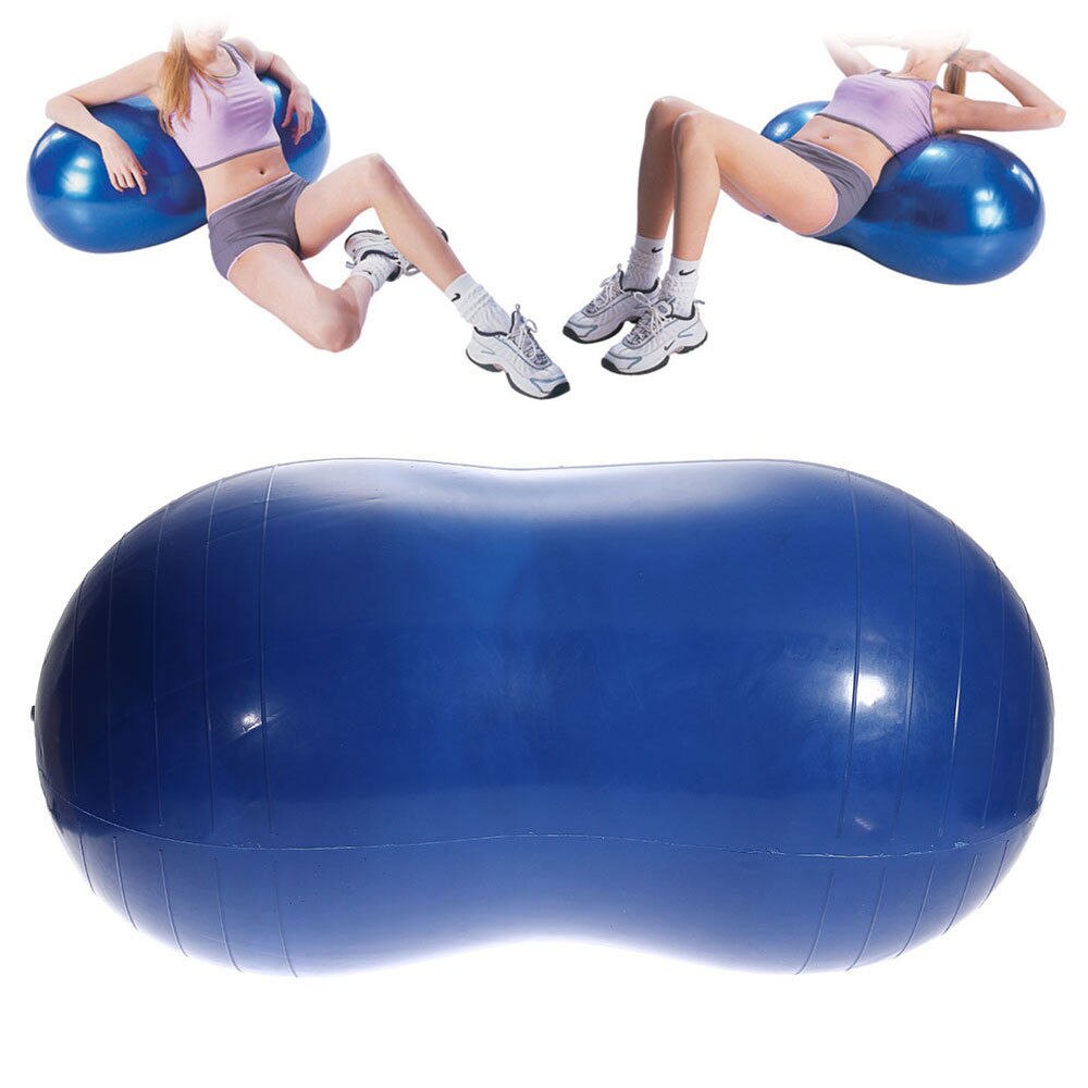Blue Peanut Shape Yoga Pilates Ball Gym Exercise Fitness Physio Health Sport