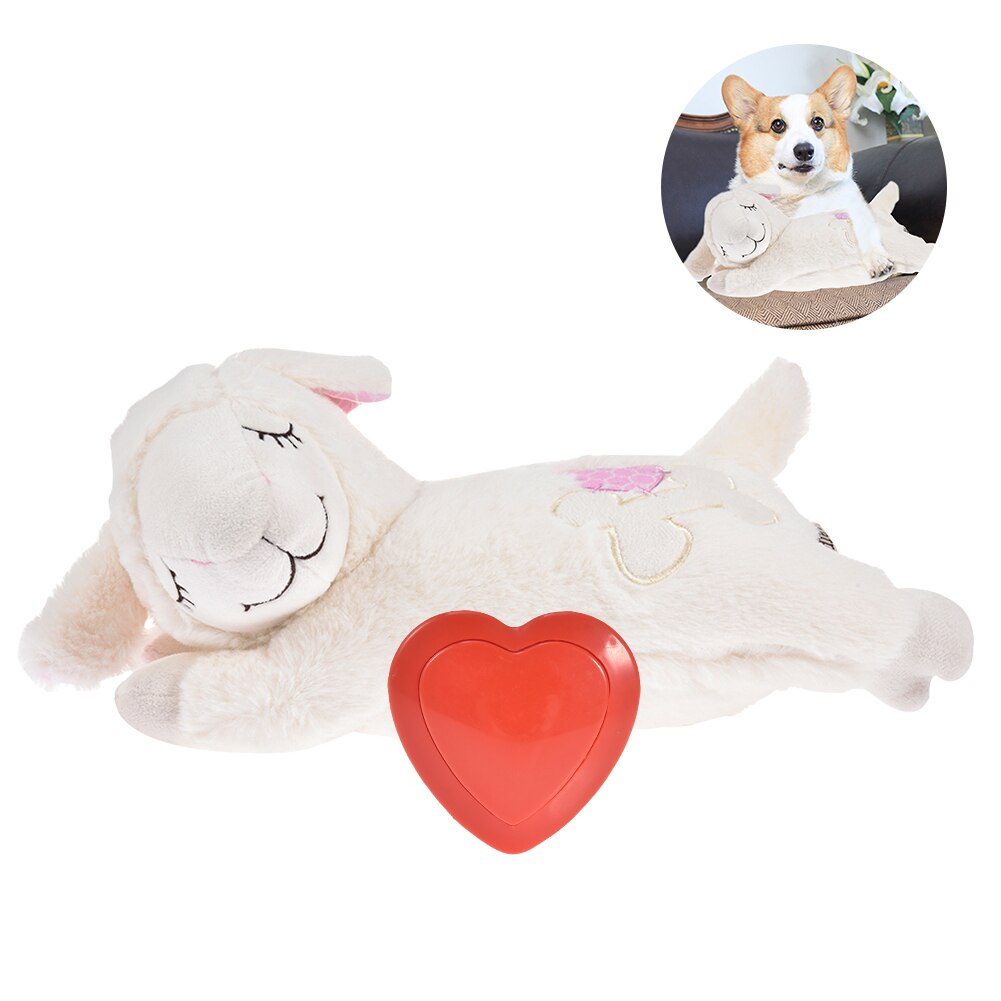 Dog Toy Plush Toy Comfortable Behavioral Training Aid Toy Heart Beat Soothing Heating Plush Doll Sleep For Dogs Cats