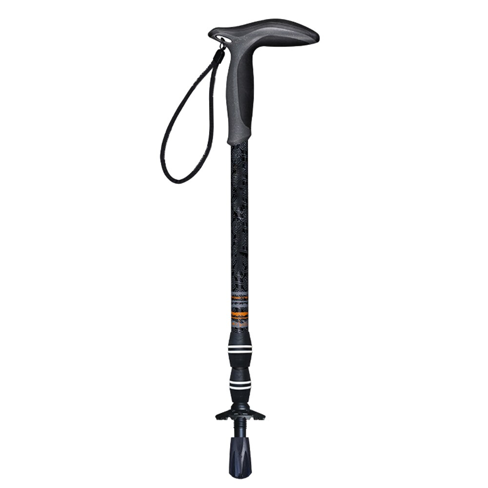Carbon Fiber Internal Lock T Curved Handle Trekking Pole Walking Outdoor Walking Stick XD88: Default Title