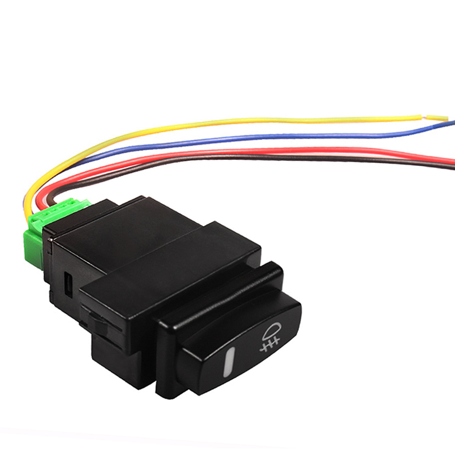 NHAUTP 1 Uds. Botón de interruptor de luces antiniebla LED para coche para Renault Laguna II Megane Scenic Twingo Espace IV Master Trafic naranja + verde 12V