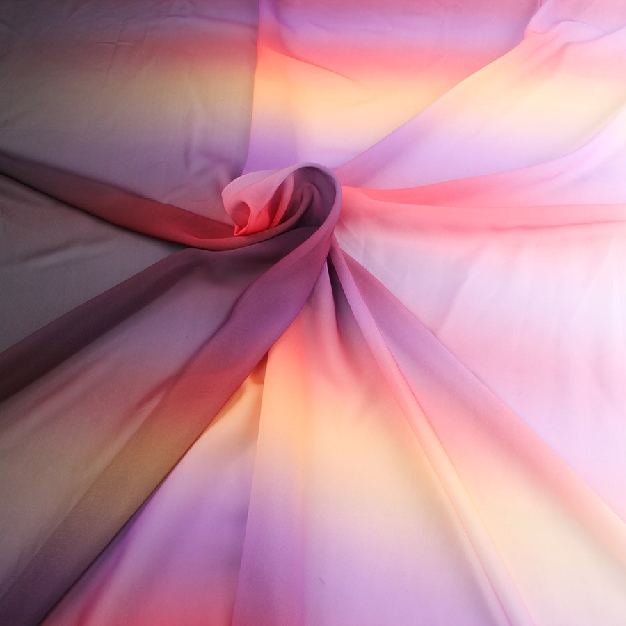 Gradient Color Chiffon Fabric Changing Shade 100d Chiffon Sheer Gowns Dress 150cm Wide - Sold By The Half Meter