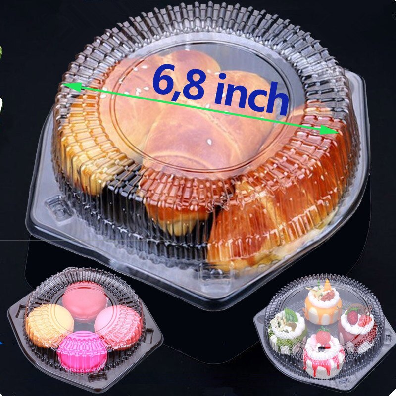 50 Set Transparante Plastic Pet Materiaal Cake Maan Cake Dozen Cupcake Cookie Verpakking Dozen