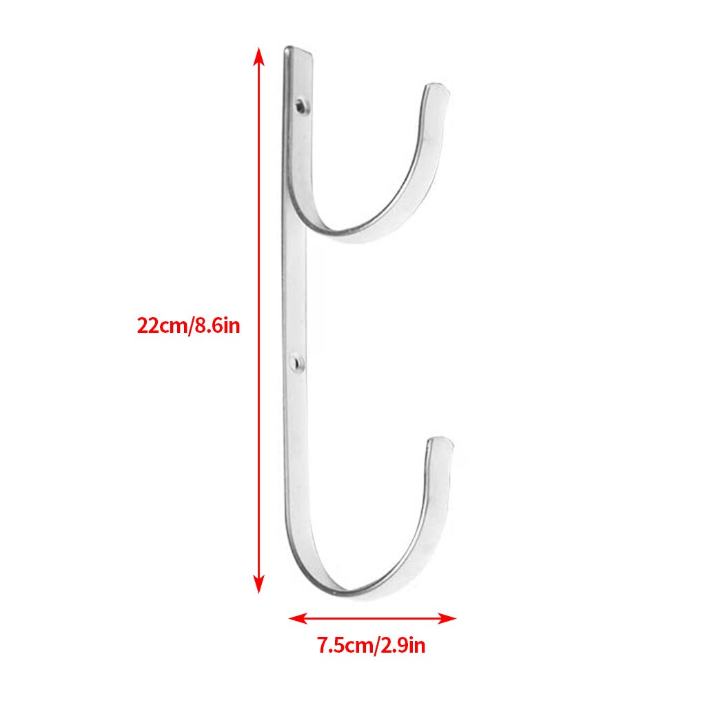 2Pcs Pool Pole Hangers Metalen Paal Zwembad Lange Staaf Pijp Beugel Lange Schop Schoffel Tuingereedschap Opslag Haken met Schroeven