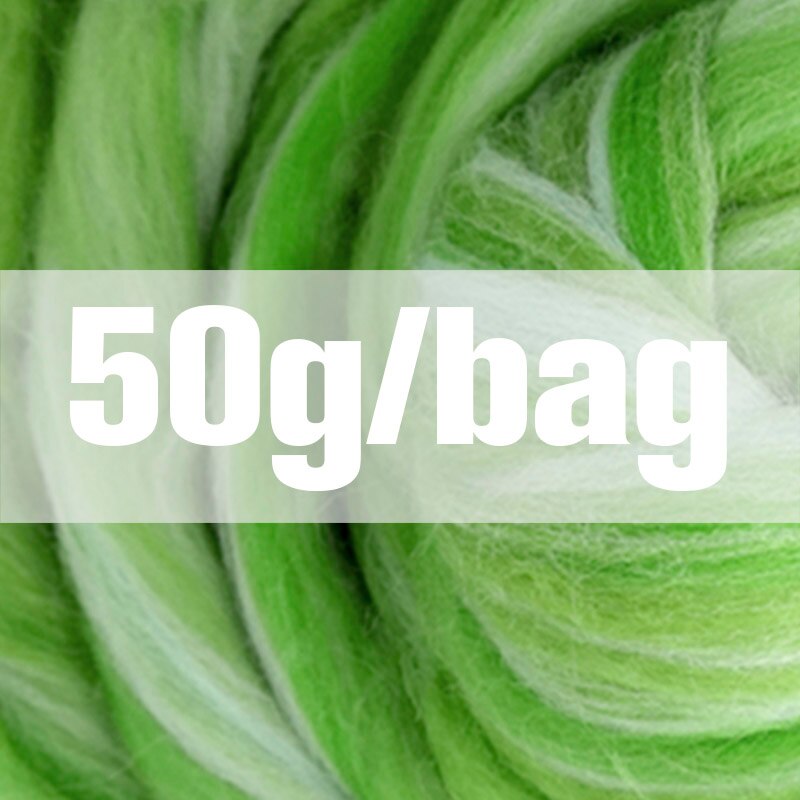 Extra Fijne kleur mengsel Merino Wol roving fiber blended wol 50G Perfect in Nat en naaldvilten y10: 50g