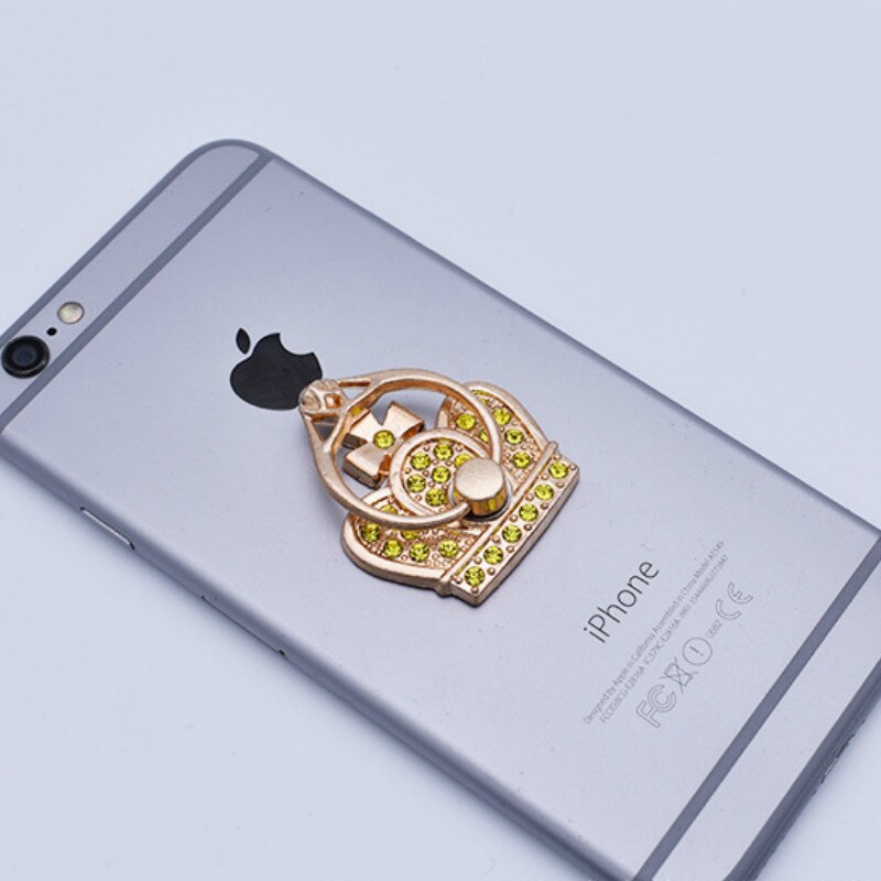 Crown Mobile Phone Bracket Ring Buckle Ring Ring Back Bracket Mobile Phone Support Mobile Phone Bracket: Yellow