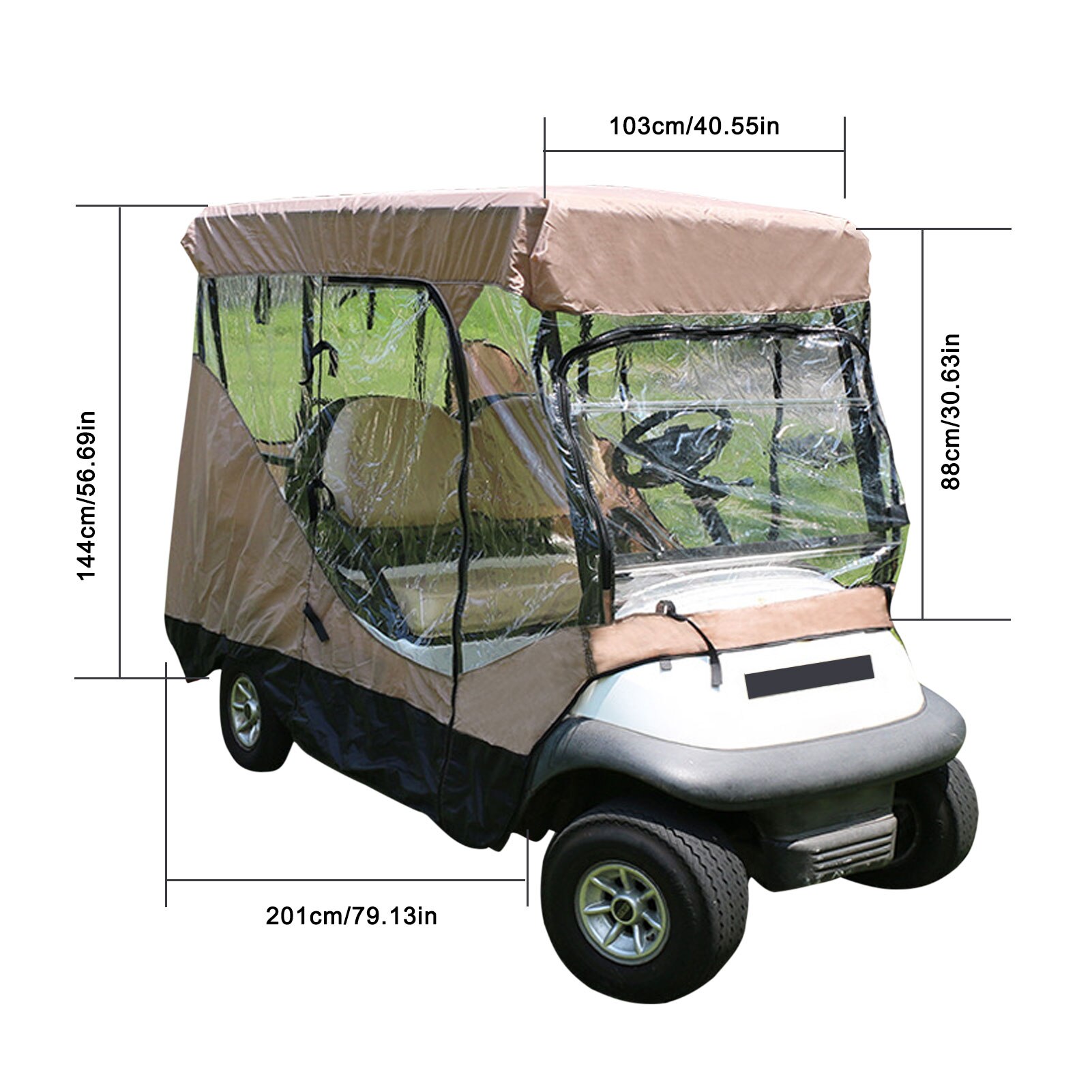 4 Passenger Golf Cart Rain Cover Rainproof And Sunscreen Durable Transparent Golf Accessories