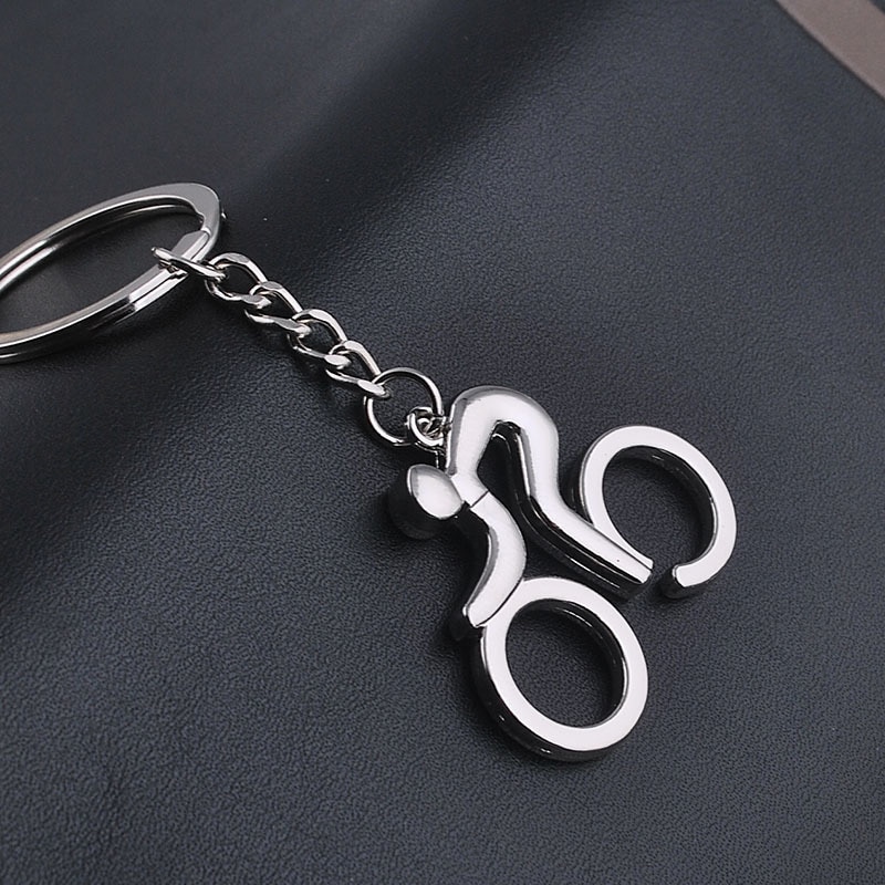 BISI GORO Kreative fahrt ein fahrrad form metallic frauen männer schlüssel halter Neue schlüssel ring aushöhlen solide kleine schmuckstück