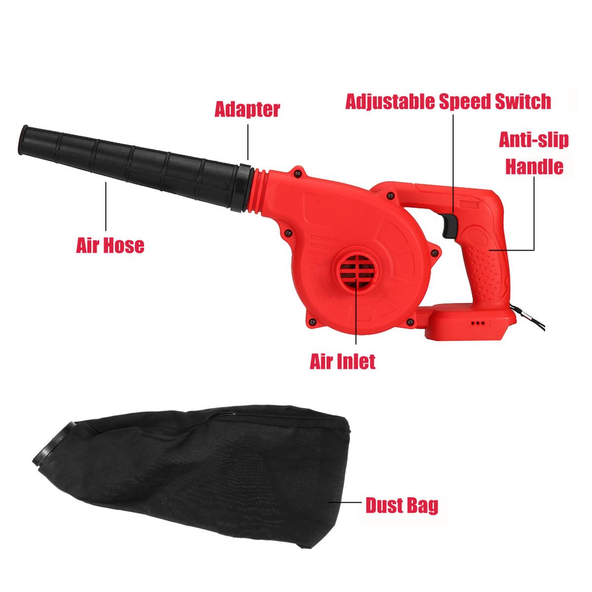 Rechargeable Blower for Makita 18V Battery Dedicated Cordless Blower Air Flow Adjustment Vacuum Cleaner Electric Tool w/suction